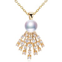 SHDIYAYUN Hot Sale 18K Gold Plated Design Style Zircon Pearl Pendant Natural Freshwater Pearl Necklace Jewelry