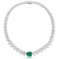Premium Luxury 925 Sterling Silver Lab Grown Emerald Necklace Classic Elegance Court Style Fine Jewelry Necklaces