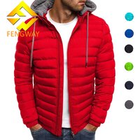 Fast Shipping Custom Logo Outdoor Men's Winter Warm Eco-Friendly Breathable Puffer Coat Windbreaker Casual Hooded Jacket Zipper