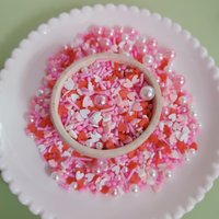 Cute Clay Sprinkles Colorful Heart Pearls Candy Valentines Sprinkles for Crafts Making DIY Cake Dessert Decoration