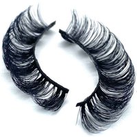 Wholesale Private Label 10-25mm Mink Eyelashes Vendor Fluffy Russian D Curl Strip Lashes Faux Mink Eyelashes