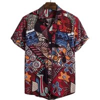 Wholesale In Stock Fashionable Printed Mens Summer Short Sleeve Man Hawaii Casual Shirt