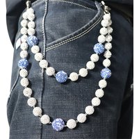 Customize 12mm Disco Ball Beaded Layered Pendant Bag Jeans Pocket Belt Chains Rhinestone Beads Rosary Necklace Wallet Chain