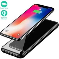 Dual usb charger ultra thin mirror wireless power bank 10000mah with custom logo