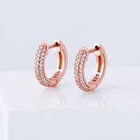 Hot Selling Summer New Trendy 925 Silver Gold Plating Iced Earrings Mini Hoop Earrings Small Circle Round Drop Earring for Women