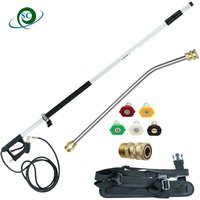 New Aluminum & Stainless Steel Telescoping Pressure Washer Wand 24 FT Heavy Duty 4000 PSI Max Extension 1 Year Warranty