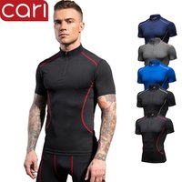 short sleeve custom compression logo gym sportswear fitness clothing wear jacket tights t shirt tops apparel for men