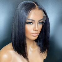 Short Bob Wigs Human Hair Lace Front Wig For Black Women SDD Bone Straight Raw Hair Transparent Hd Frontal Closure Bob
