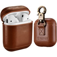 2019 Luxury Real Cowhide Leather Case for Airpods Wireless Earphones With The Metal Hook