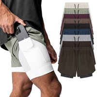 Custom US Size Men's Running Shorts Casual Fitness Boxer Gym Sports Shorts Nylon Quick Dry Muscle Training Gym Shorts