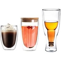 Borosilicate Double Walled Upside Down Bottle Beer Glass
