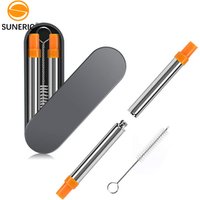 Collapsible Stainless Steel Straw Cleaning Brush