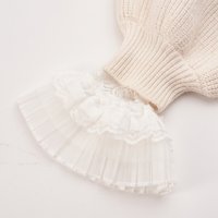 LHY Wholesale Black White Breathable Mesh Wrist French Lace Ruffle Trim Polyester Lolita Sleeve Cuff for Photography Props