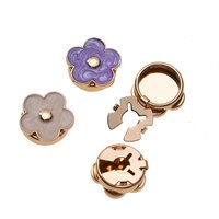 JFRB092 Flower Button Cover Clip Button Cufflinks Silicone Rubber Push Start Button Covers For Women Shirts