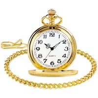 Modern Fashion Mens Fob Watches With Necklace Chain Classic Golden Men Quartz Pocket Watch