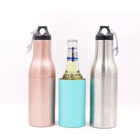 double wall stainless steel vacuum insulated beer can cooler,vacuum beer bottle insulator with opener