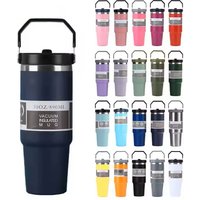 20oz 30oz Double Wall Vacuum Insulated Stainless Steel Flip Top Tumbler New Outdoor for Mugs with for Straw Lid Hot Water Bottle