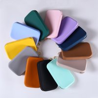 Silicone Cosmetic Storage Bag Zipper Portable Travel Toiletry Organizer Square Waterproof Digital Lipstick Bag