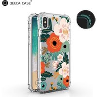 wholesale custom printed transparent clear tpu cell phone case for iphone x flower case