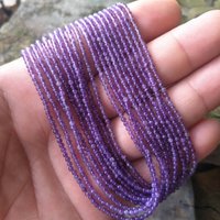 Wholesale Natural Amethyst Healing Crystal Beads Small Round Polished Gemstone for Jewelry Making 2mm 3mm 38CM