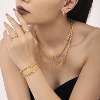 Ganku Stainless Steel Small Flower Handmade Chain Colorful Enamel Necklace Bracelet Anklet Suit Accessories Daily Wear