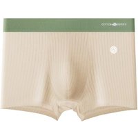 Breathable Soft Seamless Soild Plus Size Ribbed Stretch Waistband Blended Boxer Briefs for Men Underwear Everyday Wear