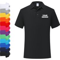 OEM Custom Logo Printing Unisex Bulk Short Sleeve T-Shirt for Polo 200 GSM Piqué Cotton Breathable White Black Colored Uniform