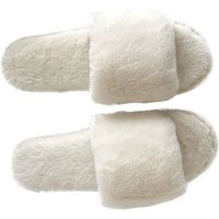 Women's Fashion Indoor Floor Slides Soft Faux Fur Ladies Slippers Fleece Warm Fluffy Cozy One Strap Light Weight for Winter