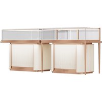 Shangliang Factory Independent Design Stainless Steel & Wood & Glass Modern Luxury Jewelry Display Showcase with Storage Tray