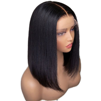 Straight Brazilian for Lace Silk Base Frontal Wig Short Bob Style Deep Body Wave 10a Virgin Remy Double Drawn Glueless Women