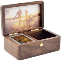 Wholesale Wooden Vintage Music Box Solid Wood Jewelry Box DIY Photo Save Memories Custom Engraving