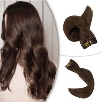 Wholesale Double Drawn Remy Raw Virgin Human Hair PU Seamless Clip in Hair Extensions