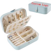 Wholesale Custom Logo Earring Ear Stud Storage Jewelry Boxes Organizer Small Travel PU Leather Ring Necklace Jewellery Gift Case