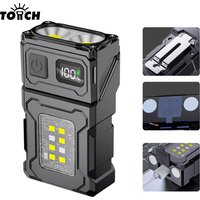 TOACH Portable Pocket Multifunctional Mini Flashlight Led Keychain Light Rechargeable Flashlight with Power Display