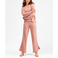 2025 New Fashion Casual Knitted Suit Pants Women's Loose Sweater Wide Leg Trousers Two-Piece Set