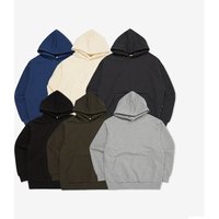 2023 New Men's Hoodie Cotton Sports Coat with No String Drop Shoulder Casual Trendy Design Solid Color Silk Screen Printing