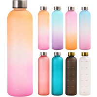 Custom BPA Free Plastic Eco Friendly Water Bottle Small Mouth Top Seller 32 oz Motivational Water Bottles with Time Marker