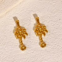 Wholesale Cheap DIY Summer Charms Stainless Steel 18K Gold Ocean Conch Shell Palm Tree Charm Heart Pendant Starfish Pendant