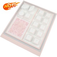 New Design Upscale Large Glass White Pu Leather Table Jewelry Ring Necklace Model Display Set Recyclable Customized Color