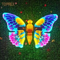 Outdoor Wedding Decoration 3D RGB Color Changing Fairy Metal Butterfly Light Stand Wings LED Large Moving Butterfly Decoration