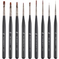 Professional High Quality Matte Black Wood Handle Nail Art Brush Set Nylon Gel Liner Brushes for Beauty for Nail Salons