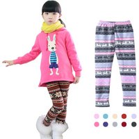 Girls' Warm Velvet Winter Leggings (Ages 2-10 Years)