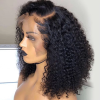 Brazilian Hair Lace Front Wig Short Bob HD for Lace Frontal for Black Women Raw Brazilian Hair Afro Kinky Curly Style