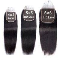Cuticle Aligned Raw Virgin Hair 4x4 Lace Closure Transparent HD Swiss Lace Thin Closure Peruvian Human Hair Natural Color