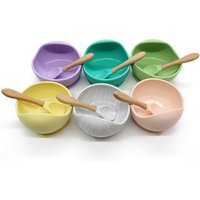 Soft Suction Food Grade Silicone Baby Bowl and Spoon for Kids
