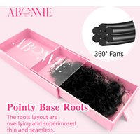 Abonnie Heat Bonded Long Short Stem Pro Made Speed Fans Mink Wispy Loose Lash Fans Tray Pointy Base Promade Lash Extension Fans