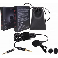 GAM-141S Mini Portable Microphone Condenser Clip-on Lapel Lavalier Mic Wired Microfon for Phone DSLR Camera Laptop