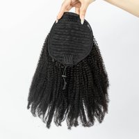 Wholesale Brazilian 100% Unprocessed Human Hair Ponytail 12A Kinky Straight Ponytail 100g Natural Black