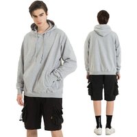 Unisex Premium Cotton Pullover Hoodie Set Heavyweight Drop Shoulder Streetwear Custom Logo for Men Solid Pattern Spring Season