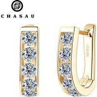 Hot Sale Classic Round 3mm 0.1CT Moissanite Earring S925 Sterling Silver Delicate Personalized U-shaped Earrings